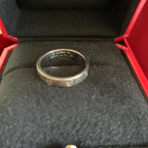 New CARTIER LOVE Ring 5.5mm 18K White Gold VS Pave Diamonds  Cartier Love Ring - White Gold